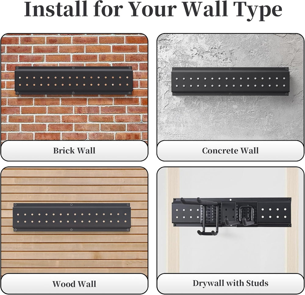 Garage Wall Organizer, 49.5-Inch Tool Rack, 510 lb Capacity