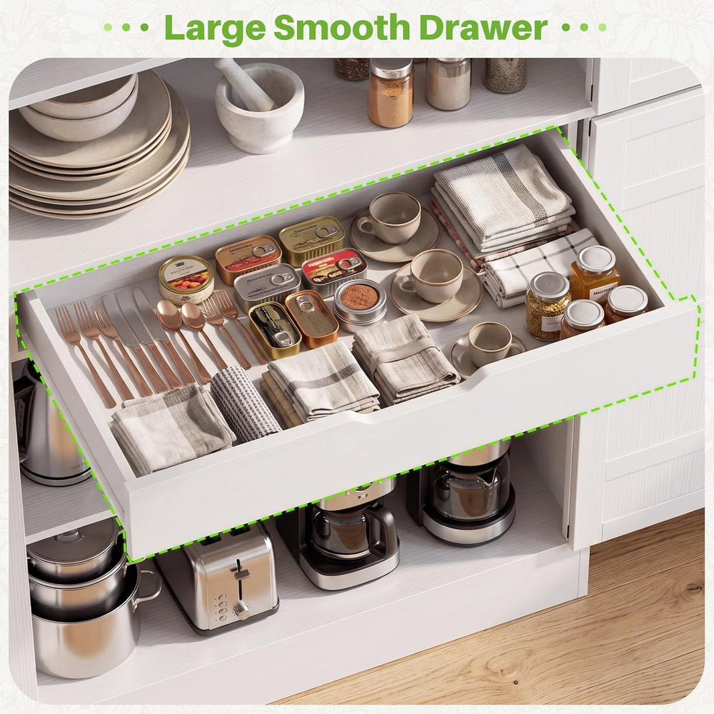 Unikito 71"H Kitchen Pantry Storage Cabinet with Shelves & Drawers, ...