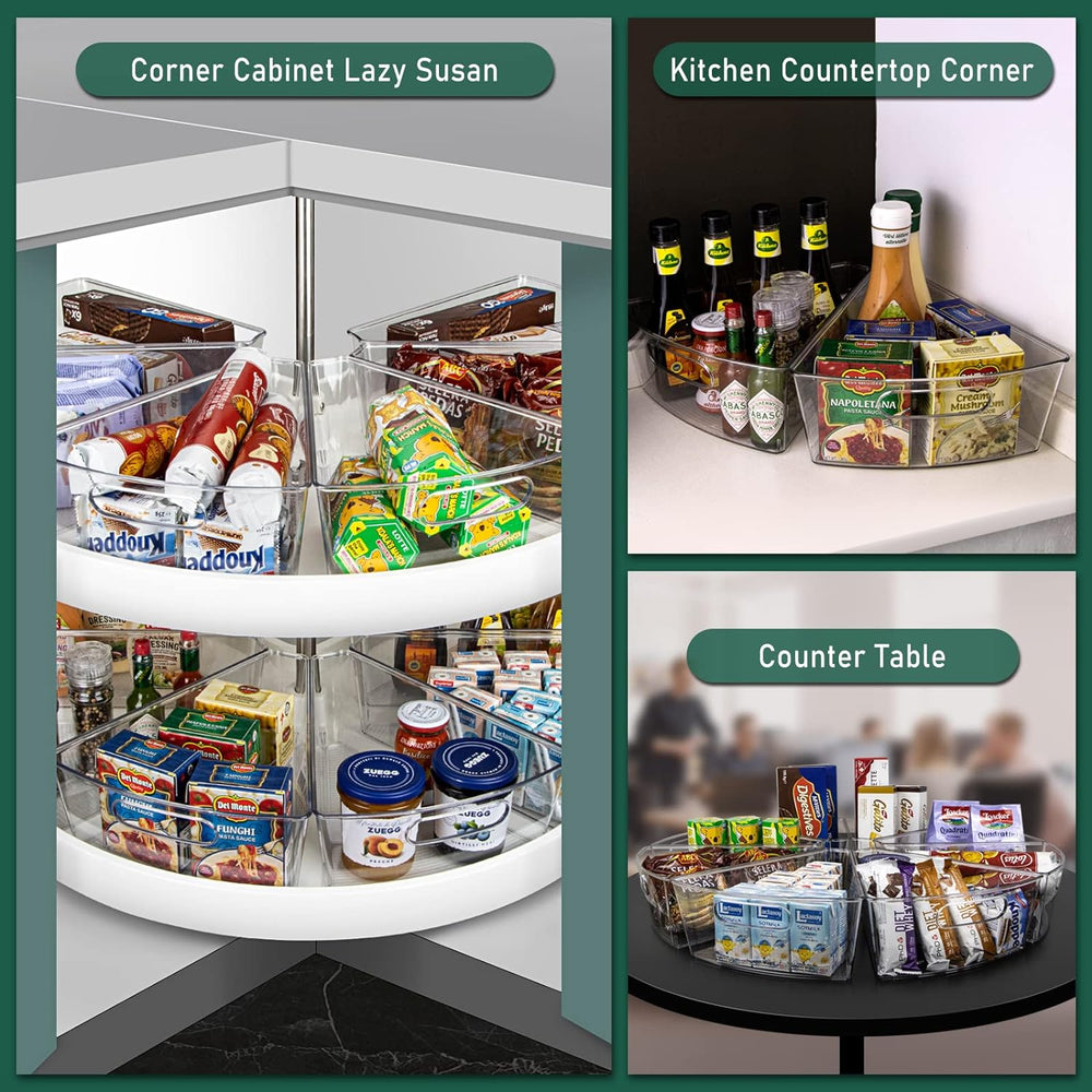 JEISSLIA Lazy Susan Cabinet Organizer Bins for 26"/ 28"/ 32" D...