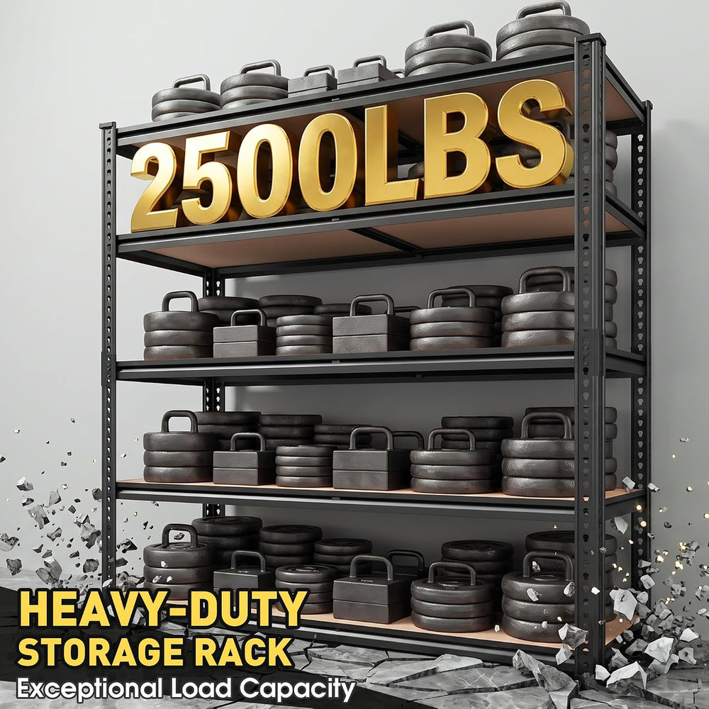 REIBII 40" W Storage Shelves,2500LBS Heavy Duty Garage Shelving for Basment