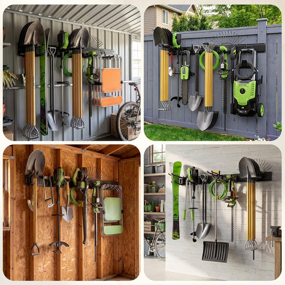 Garage Tool Organizer Wall Mount, 66 Inch Heavy Duty Garage Organization Syst...