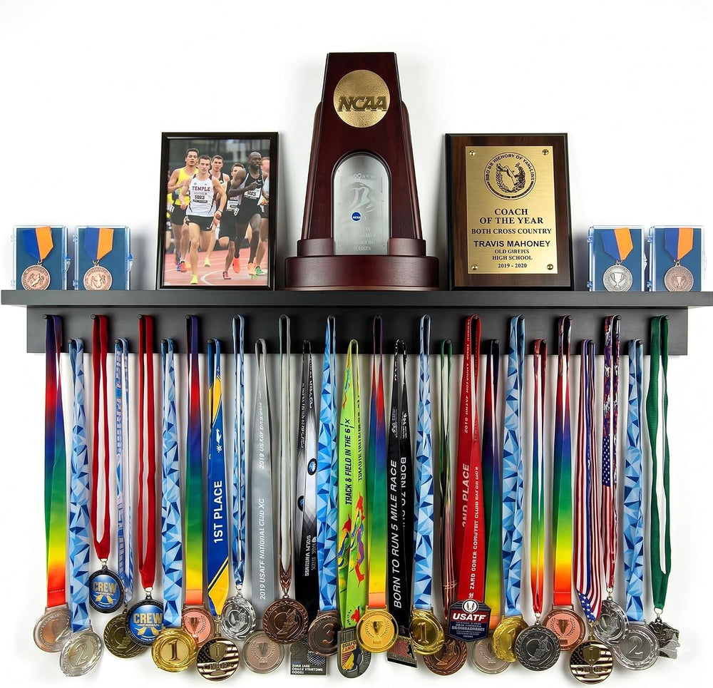 MedalAwardsRack 3ft- Ultimate Medal Hanger Display and Trophy Shelf - Multi-S...
