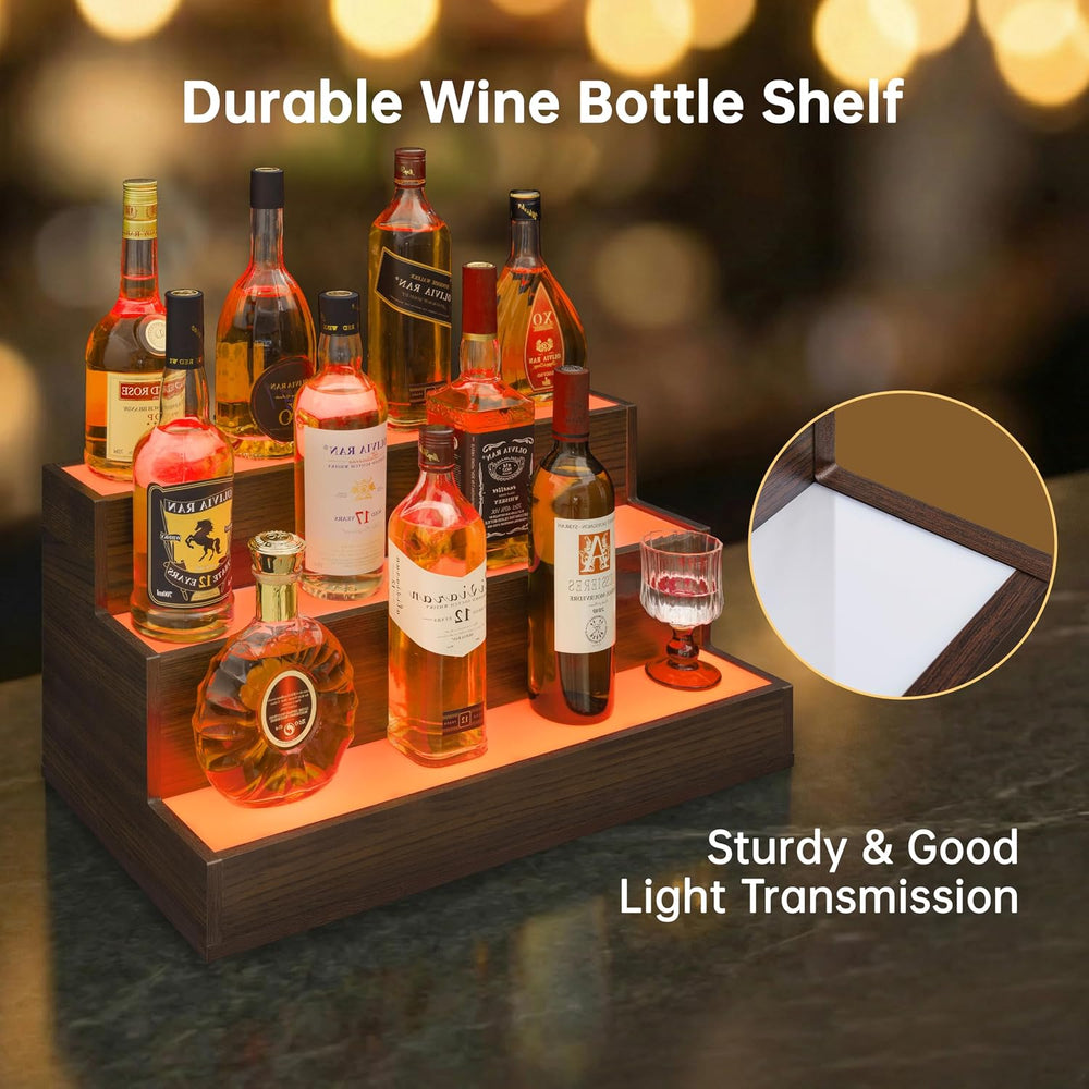 Wine Rack LED Liquor Bottle Display Shelf for Home Bar Stand Decor