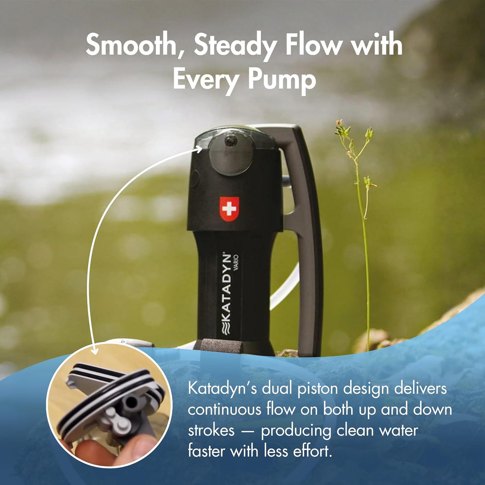 Katadyn Vario Dual Mode Hand Pump Continuous Water Filter for Backcountry
