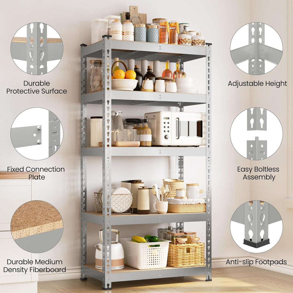 Yaheetech 5-Tier Heavy Duty Storage Shelves 28"W x 12"D x 60"H...