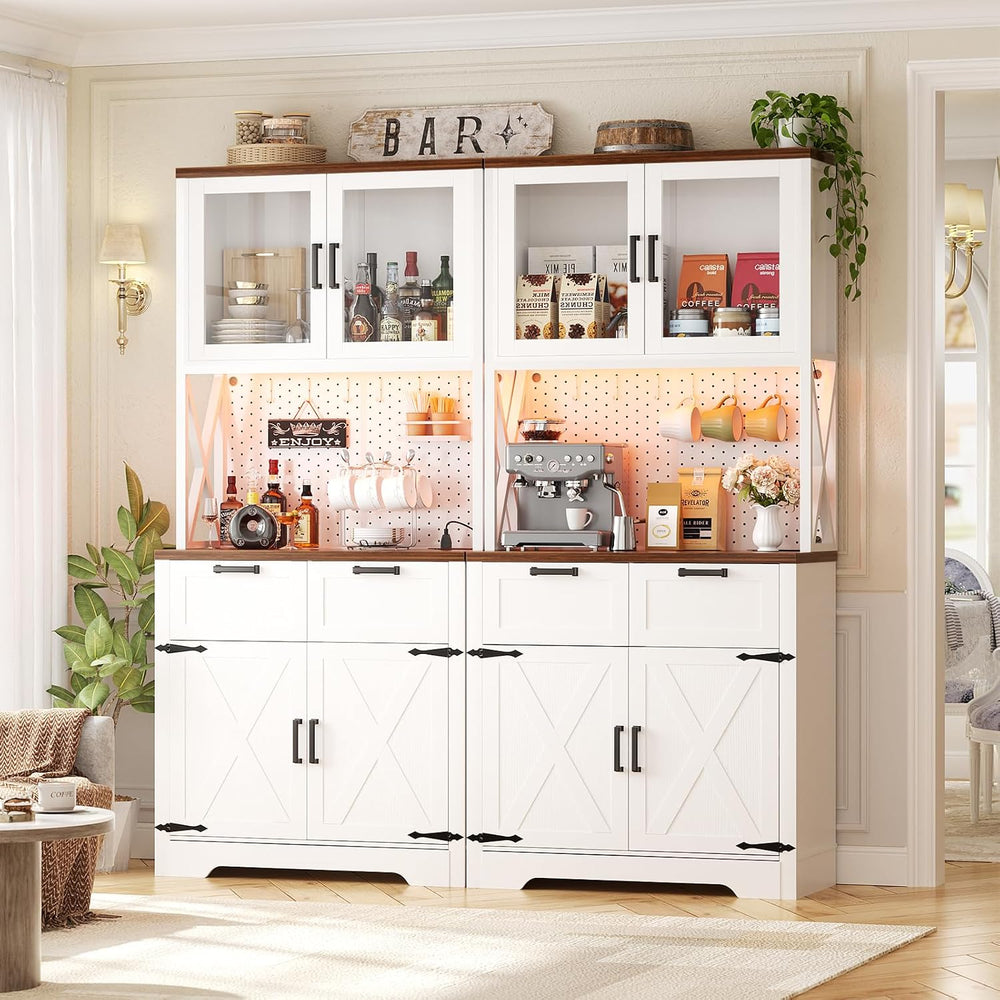 Unikito 71" Tall Kitchen Pantry Storage Cabinet, 63" W Kitchen Hutch