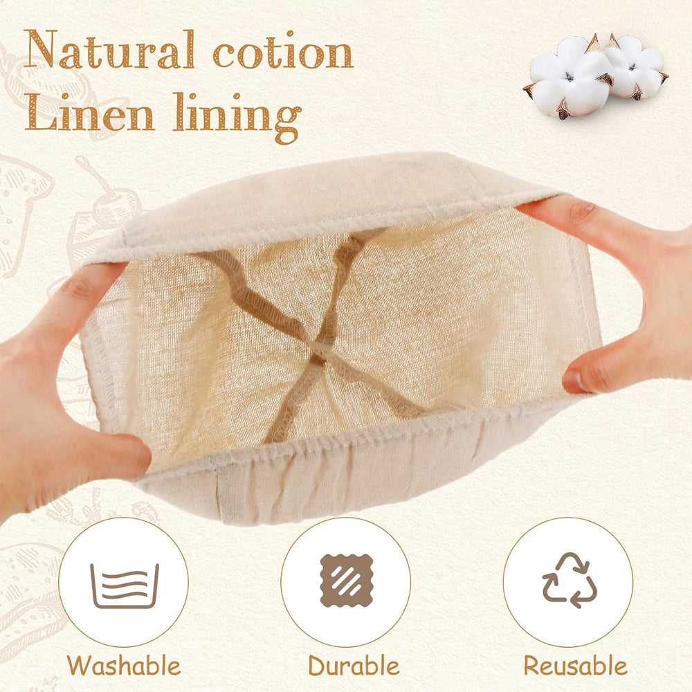 Irenare 10 Pcs Bread Banneton Proofing Basket Round Dough Sourdough Proofing ...