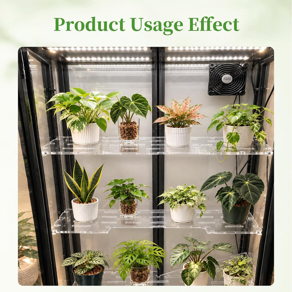 3-Pack 8mm Acrylic Shelves Compatible with IKEA MILSBO Greenhouse Cabinet