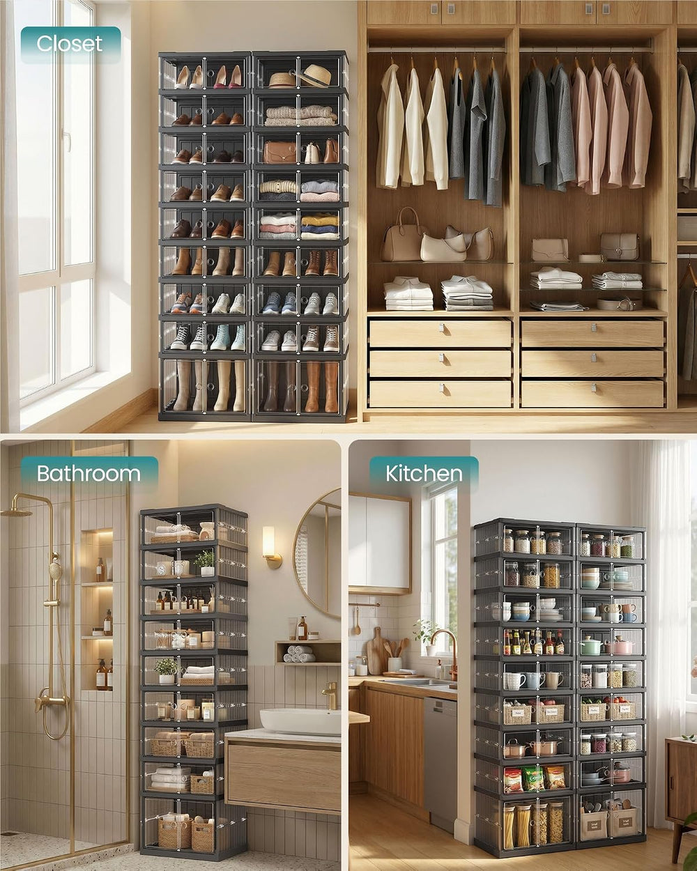 SONGMICS Foldable Shoe Storage Organizer, 9-Tier for 18 Pairs