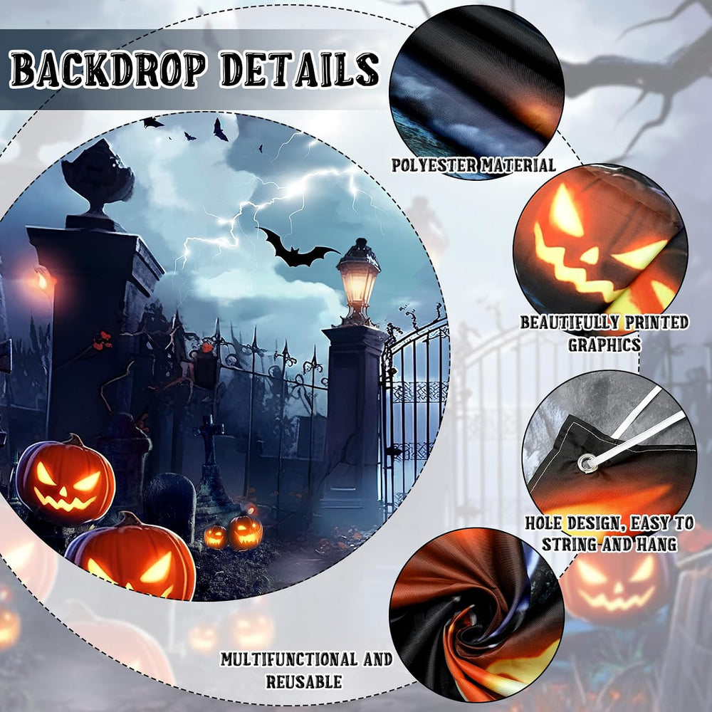 Preboun 8 x 16 ft Halloween Garage Door Banner Cover Decorations