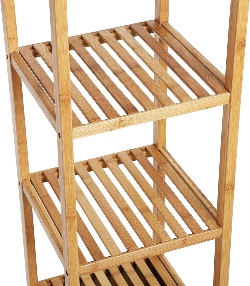 SONGMICS Bamboo Bathroom Shelf, 4-Tier Storage Cabinet