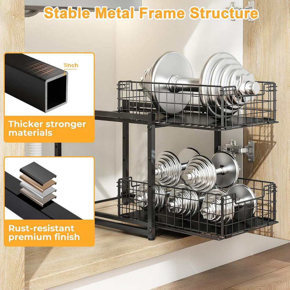 Under Sink Organizer, 2-Tier Pull Out Cabinet Organizer