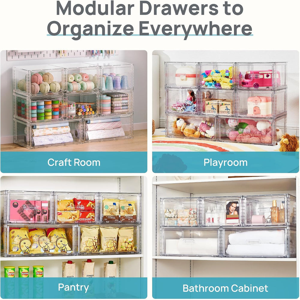 Vtopmart 5 Pack Large & Medium Storage Stackable Drawers Set