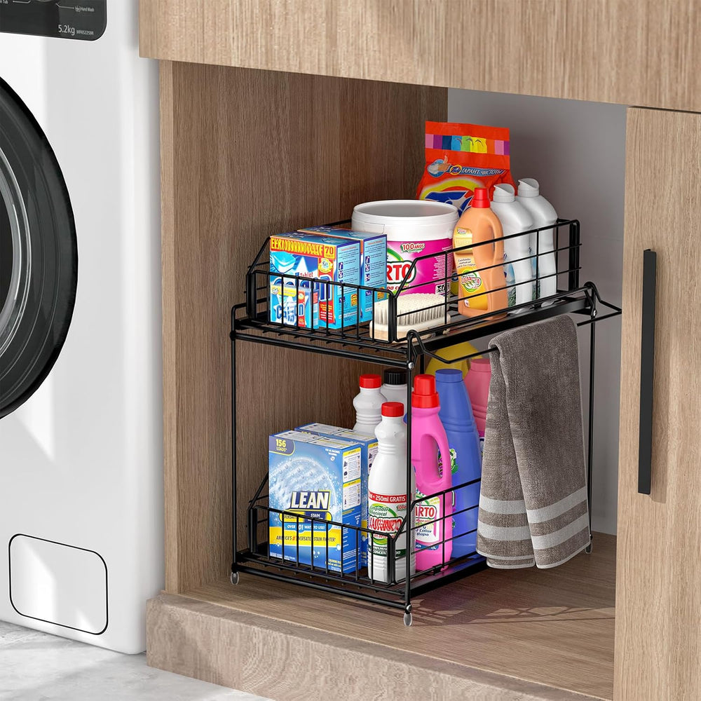 Under Sink Organizers and Storage 2 Pack, 2-Tier Pull Out