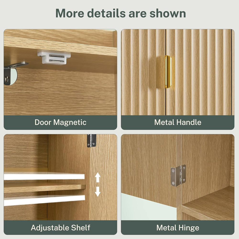 Over The Toilet Storage Cabinet with 4 Open Shelves and Adjustable Shelf, Ext...