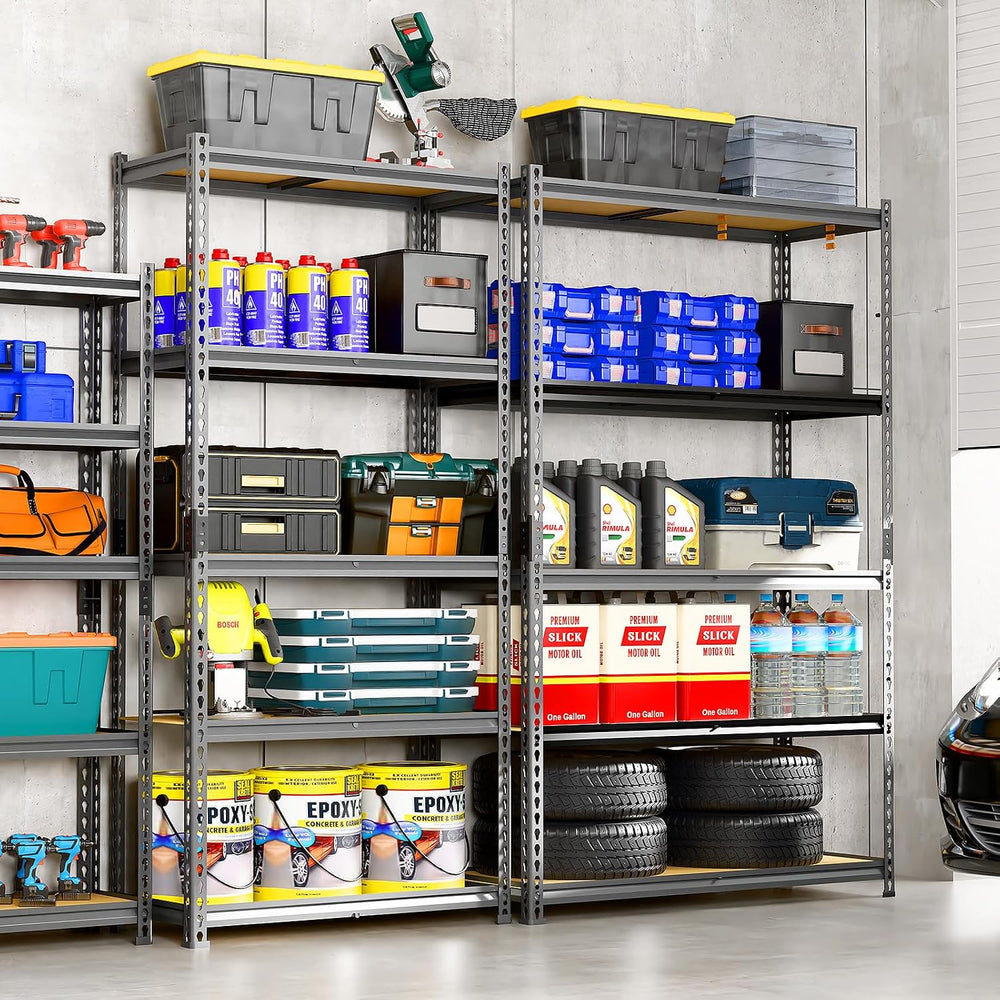 5-Tier Storage Shelving Unit, Metal, for Garage, Kitchen, Laundry Room, Adjus...
