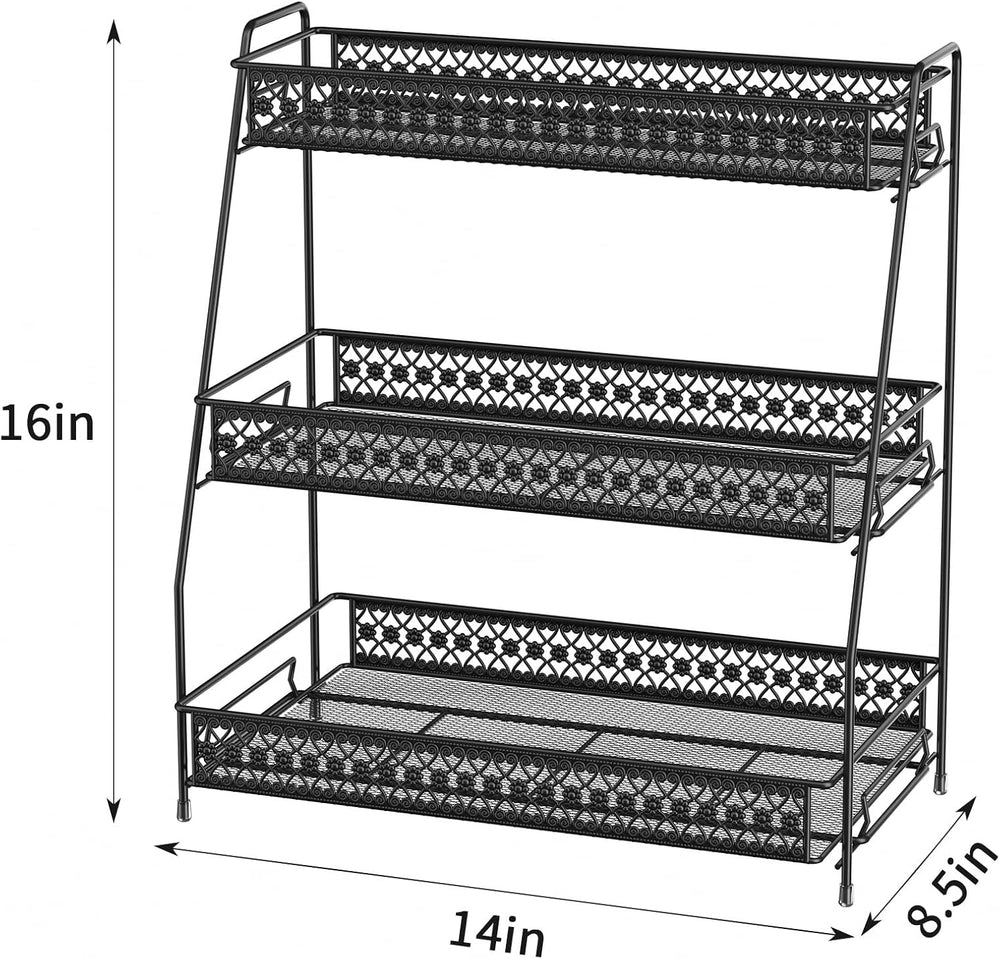 Vintage 3 Tier Spice Rack Organizer for Kitchen Counter