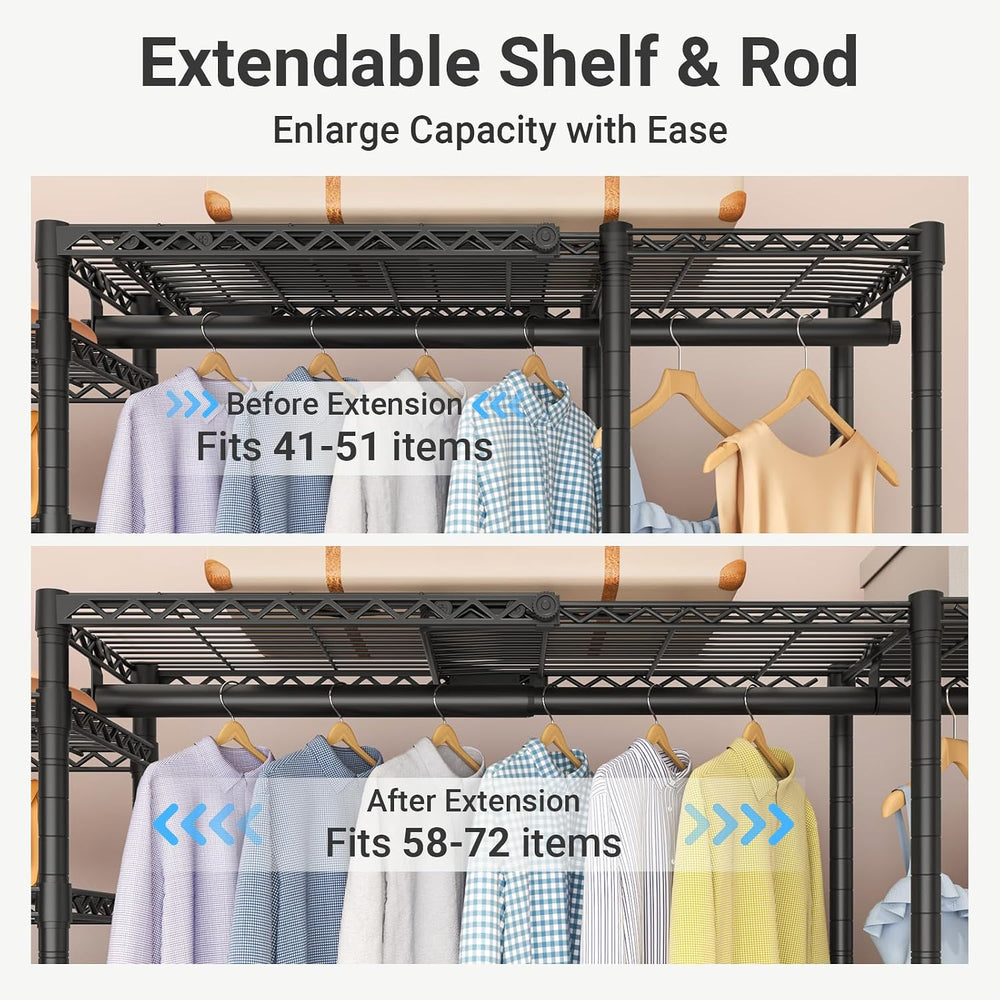 VIPEK X5 Extra Large Expandable Clothes Rack, Closet Organizer System Black