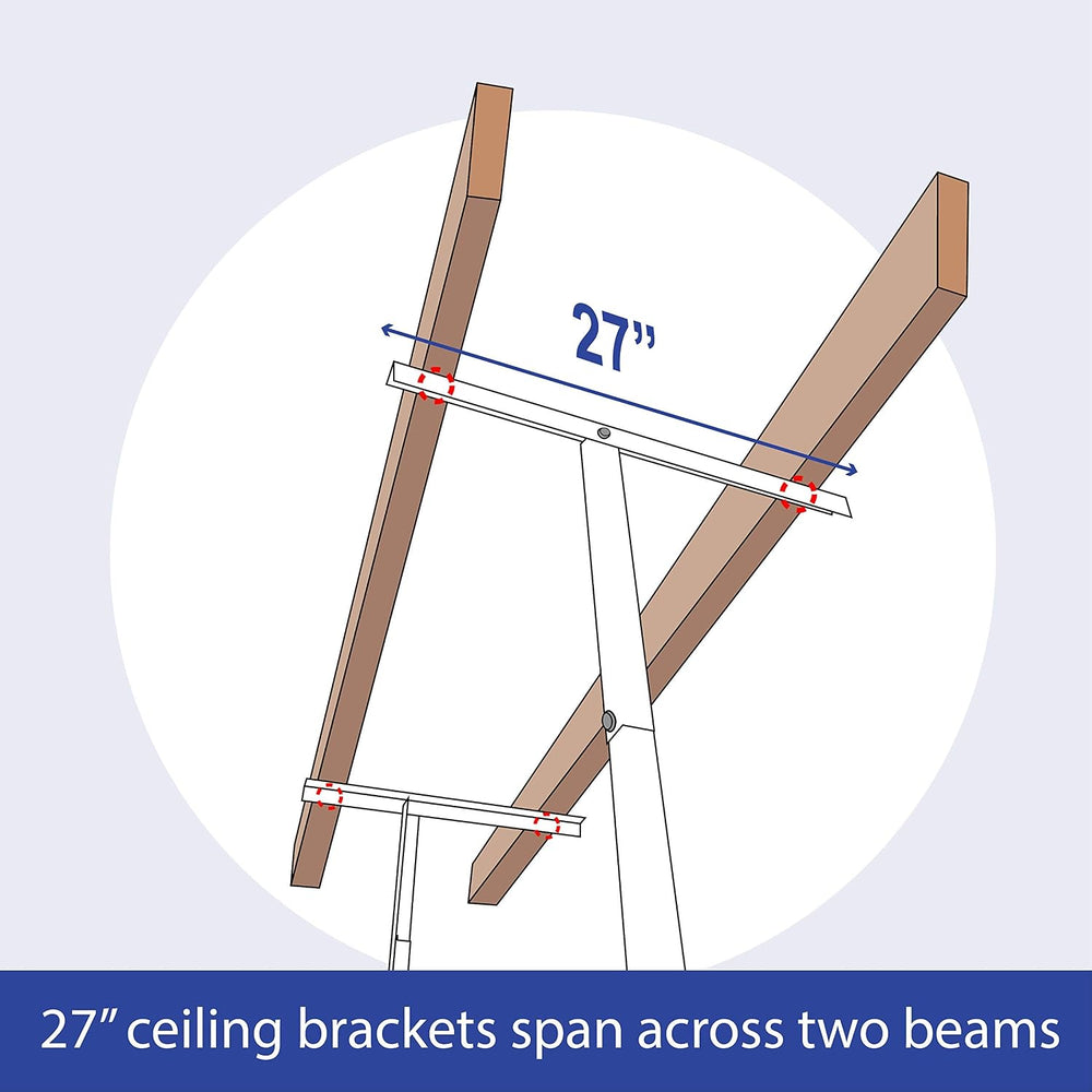 SafeRacks 4x4 Overhead Garage Storage Rack, 250 lb, 24"-45", White