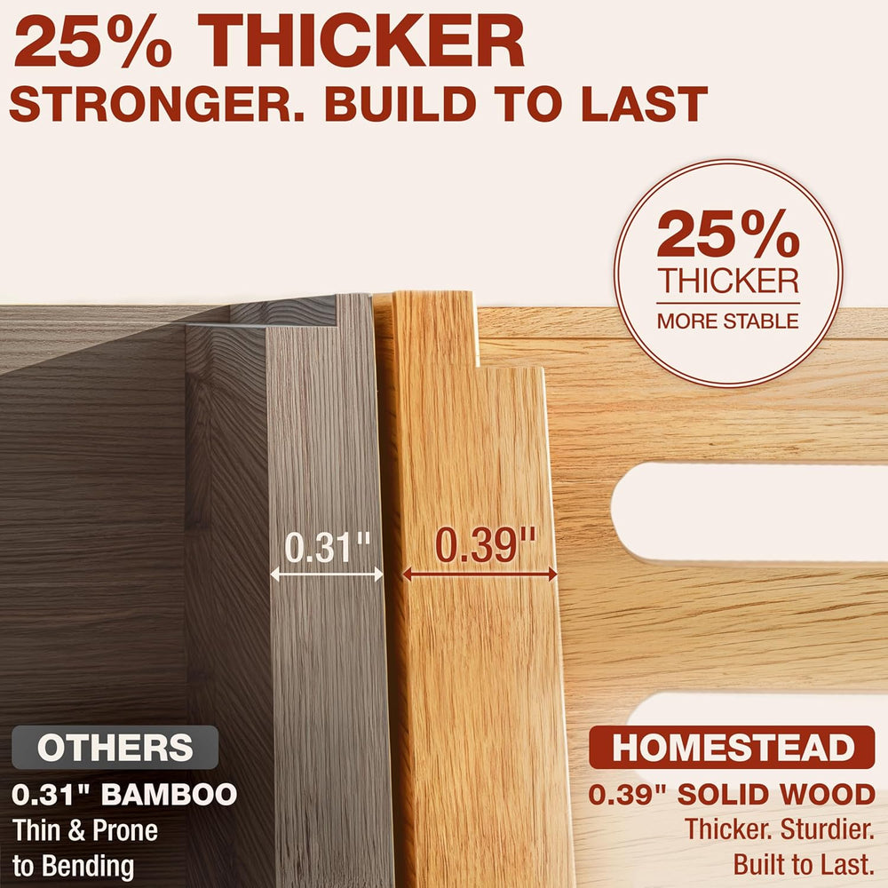 HOMESTEAD Stackable Solid Wood Storage Bins for Pantry & Countertop, Vent...