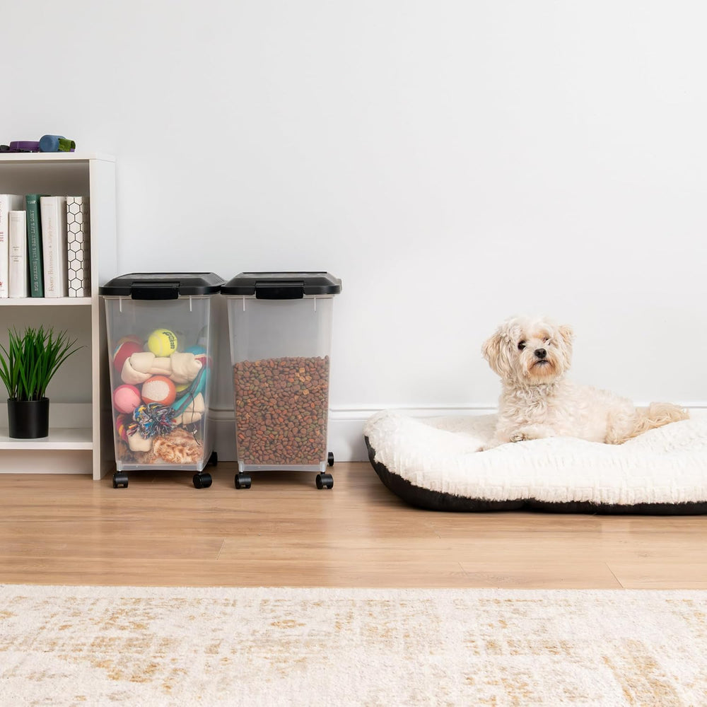 IRIS USA Dog Food Storage Container, 2-Pack, Up to 30 lbs, Black