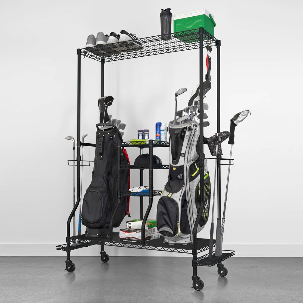 SafeRacks Golf Equipment Organizer Rack, Golf Bag Storage Rack for Garage, Fi...