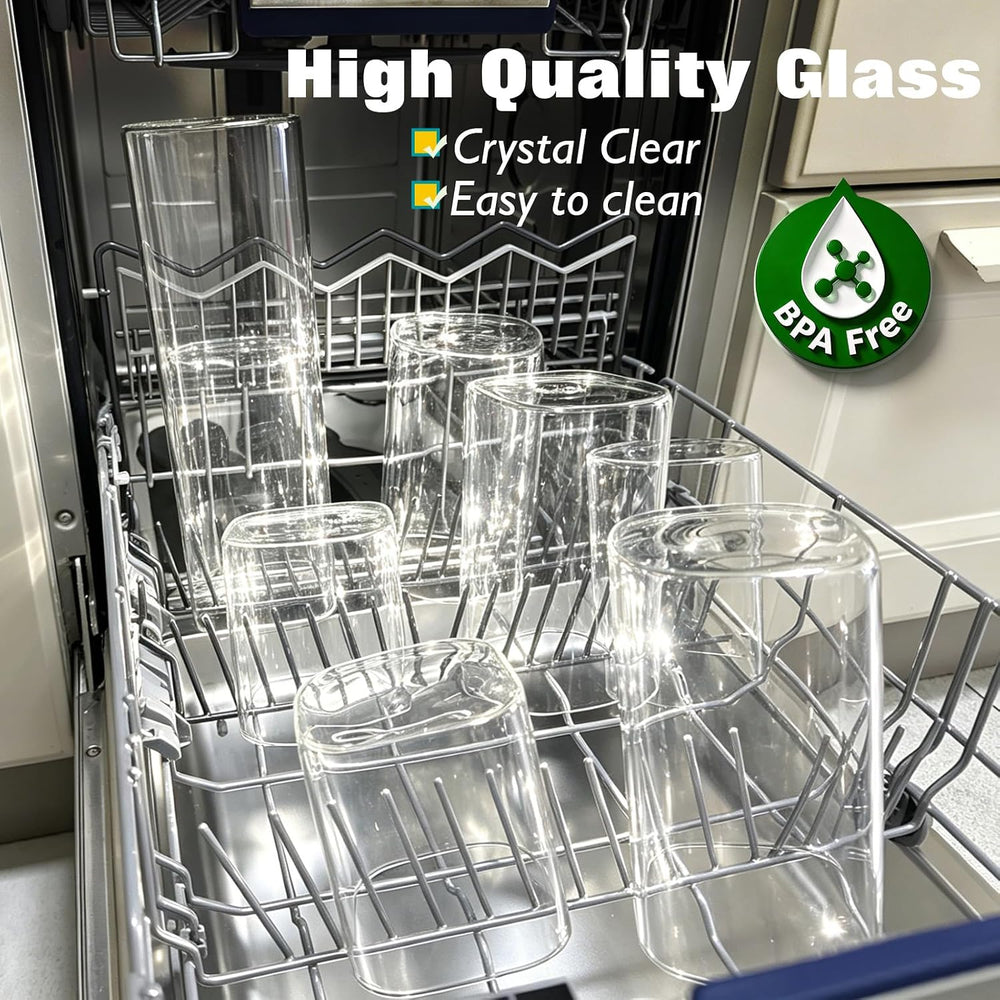 7 Pack Square Glass Storage Containers with Lids, Multi-Size Canisters Sets f...