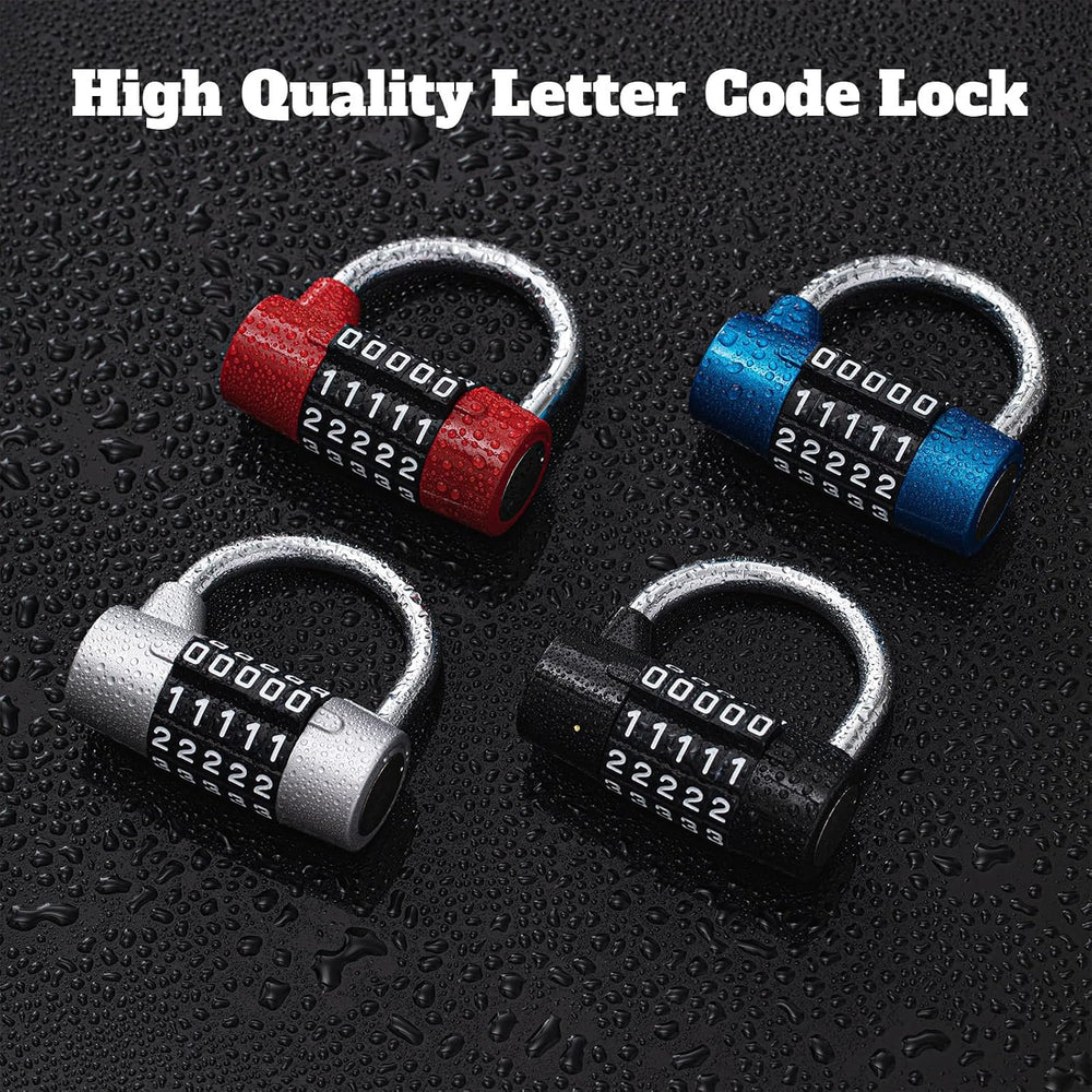 Shimeyao 8 Pcs 5 Combination Lock Metal 5 Digit Lock Heavy Duty Word Gym Lock...