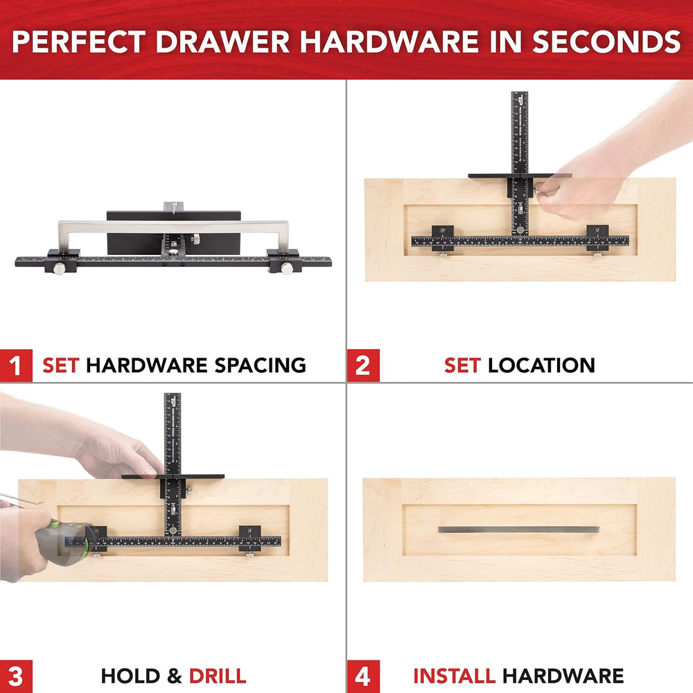 The Original Cabinet Hardware Jig - Made in USA - Most Accurate Tool for Knob...