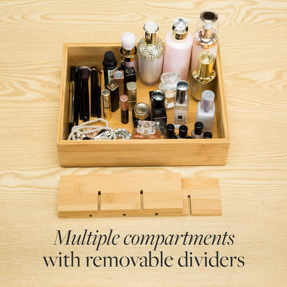 GOBAM Bamboo Closet Drawer Divider - Storage Organizer with 15 Compartments, ...