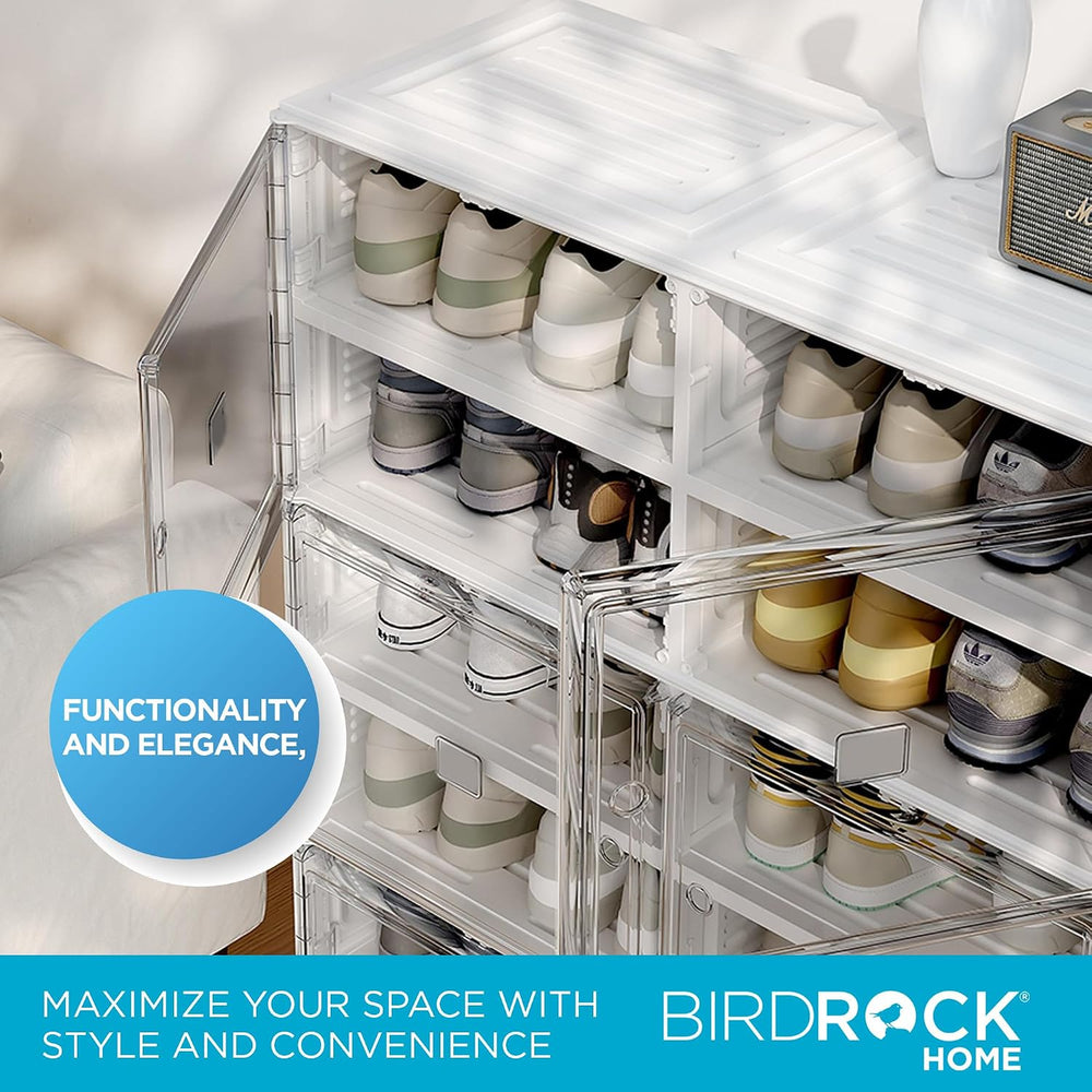 BIRDROCK HOME Shoe Rack for Closet Floor | 7 Tiers Freestanding Storage Cabin...
