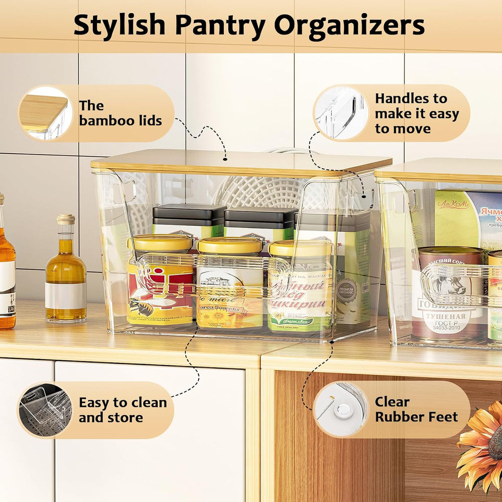Delamu 3 Pack Pantry Organizers and Storage, Stackable Trash Bag Holder