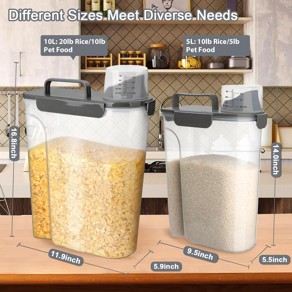 Komzon Rice Storage Containers, Airtight Cereal Containers Storage, BPA Free ...