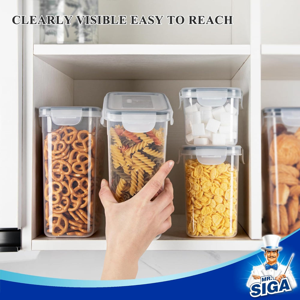MR.SIGA 12 Pack Airtight Food Storage Container Set for Pantry Organization
