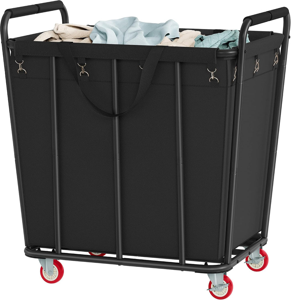 Hoctieon Large Laundry Cart with Wheels, 400L Heavy Duty Laundry Basket Organ...