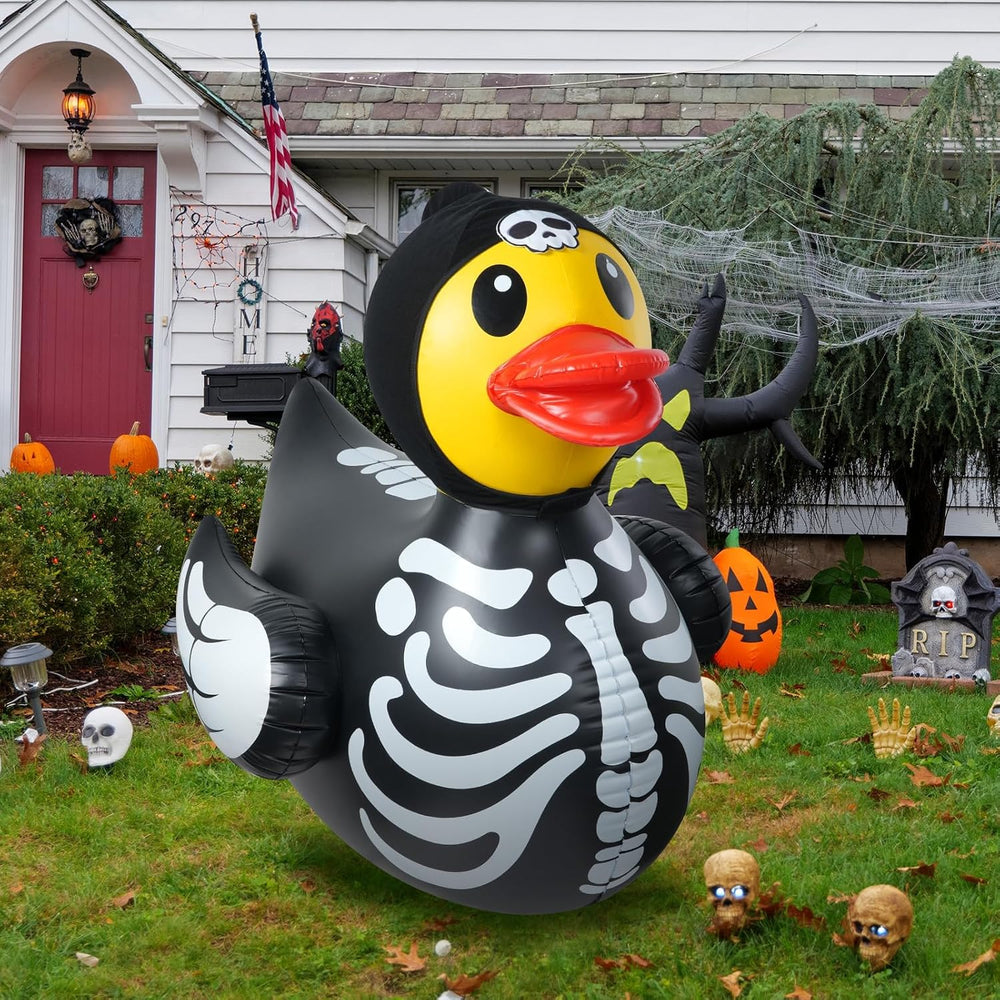 1Pcs 4.6 Feet Halloween Giant Inflatable Duck Outdoor Decorations,Huge Blow U...