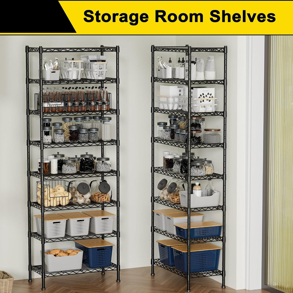 GIOTORENT 8-Wire Garage Shelving Storage Shelves, Kitchen Storage Adjustable ...