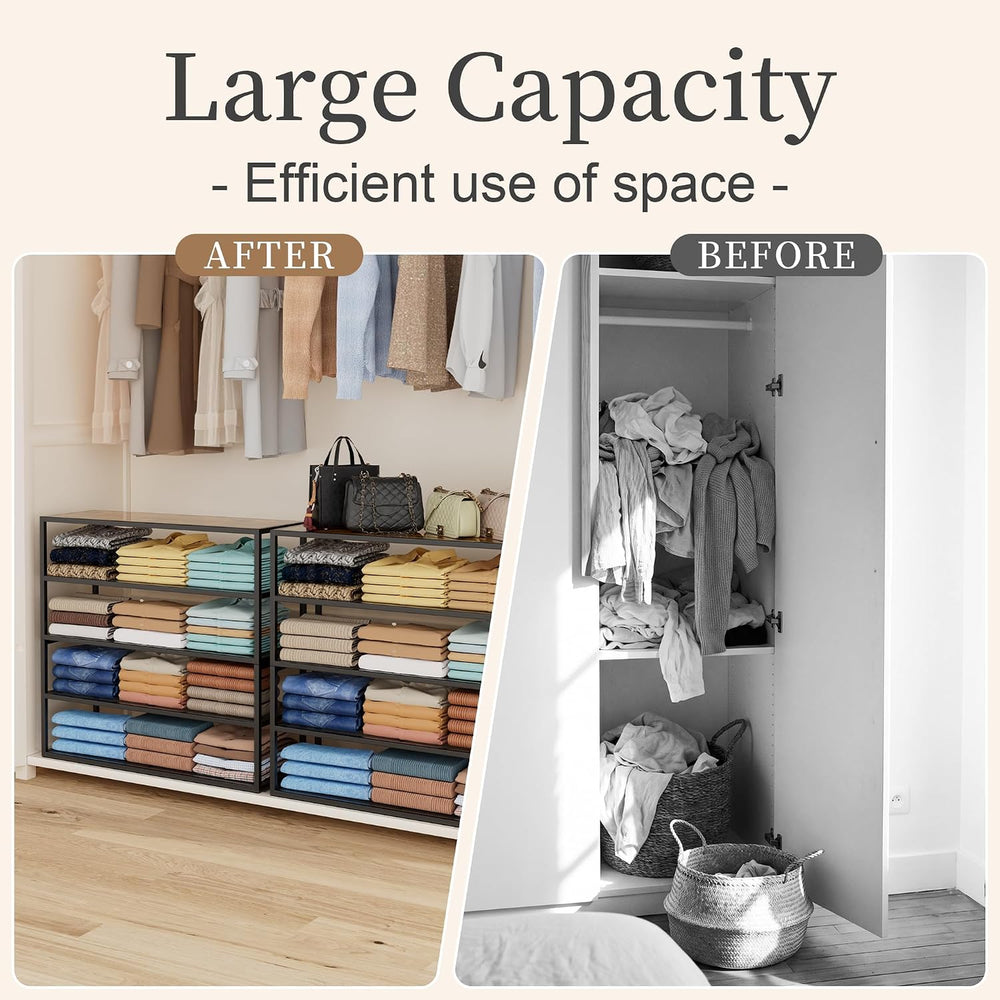 Closet Organizers and Storage, 2 Pack Stackable Closet Storage