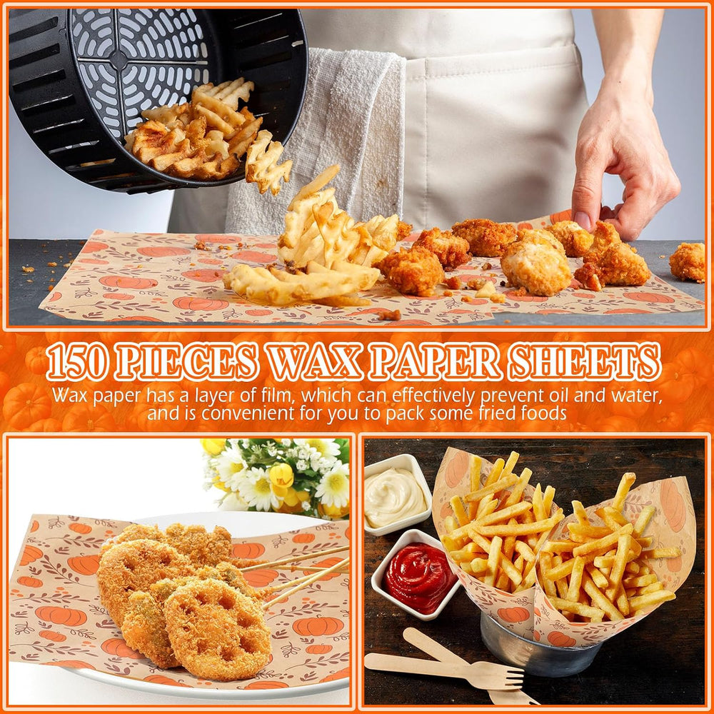 Tenare 1000 Pcs Fall Halloween Wax Paper Sheet, Pumpkins