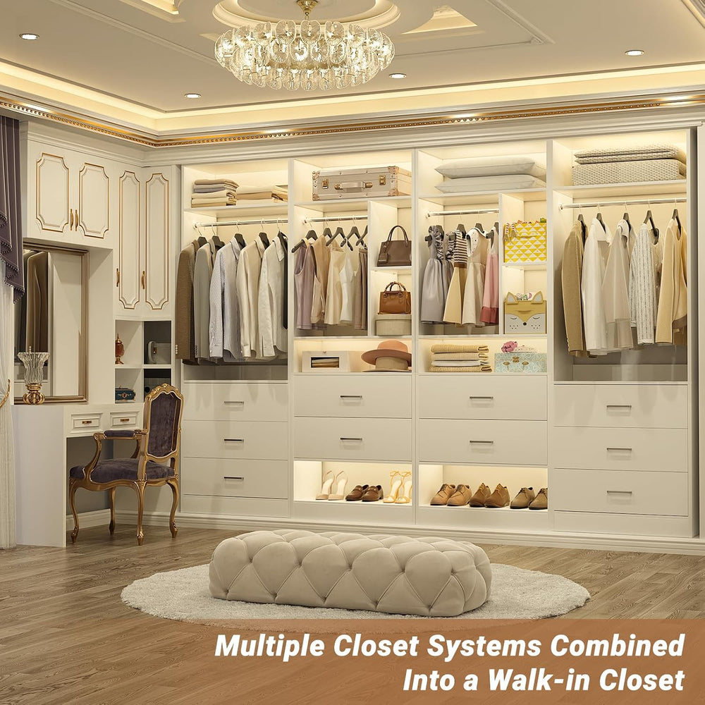 Besiost Closet Systems with 5 Drawers, Closet Organizer System
