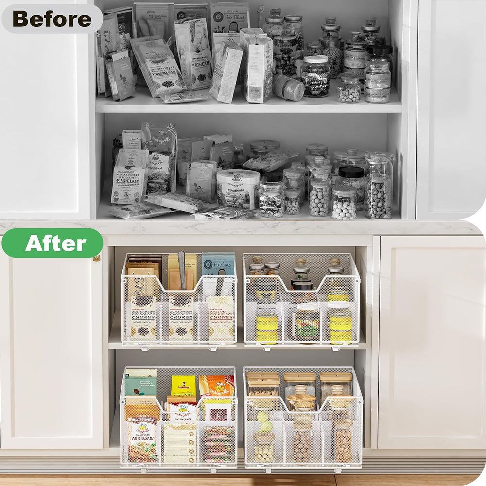 2 Pack Pull out Cabinet Organizer,Slide out Pantry Shelves Drawer Storage