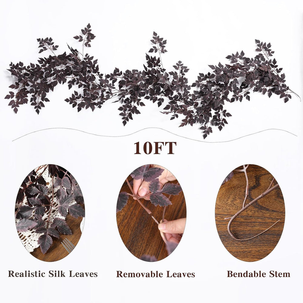 Mizii 10FT Artificial Vines Garlands Burgundy Faux Cimicifuga Vine Garland Si...