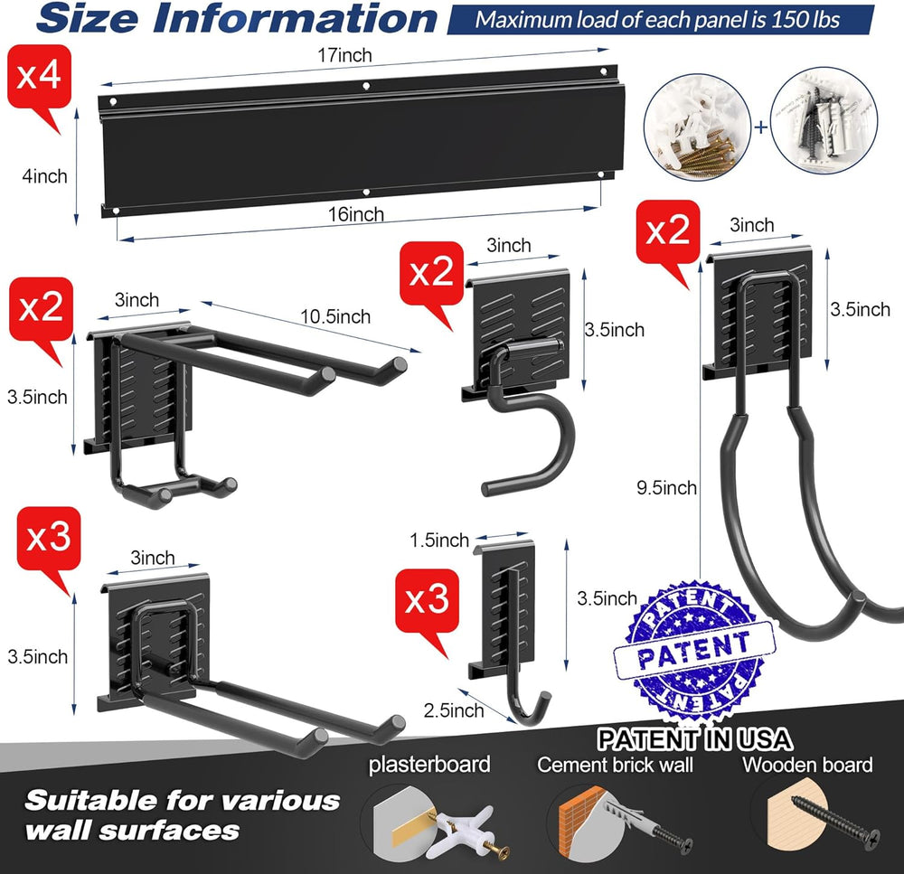 Garage Tool Storage Rack, Heavy Duty Garage Storage Organizer Rack System Wal...
