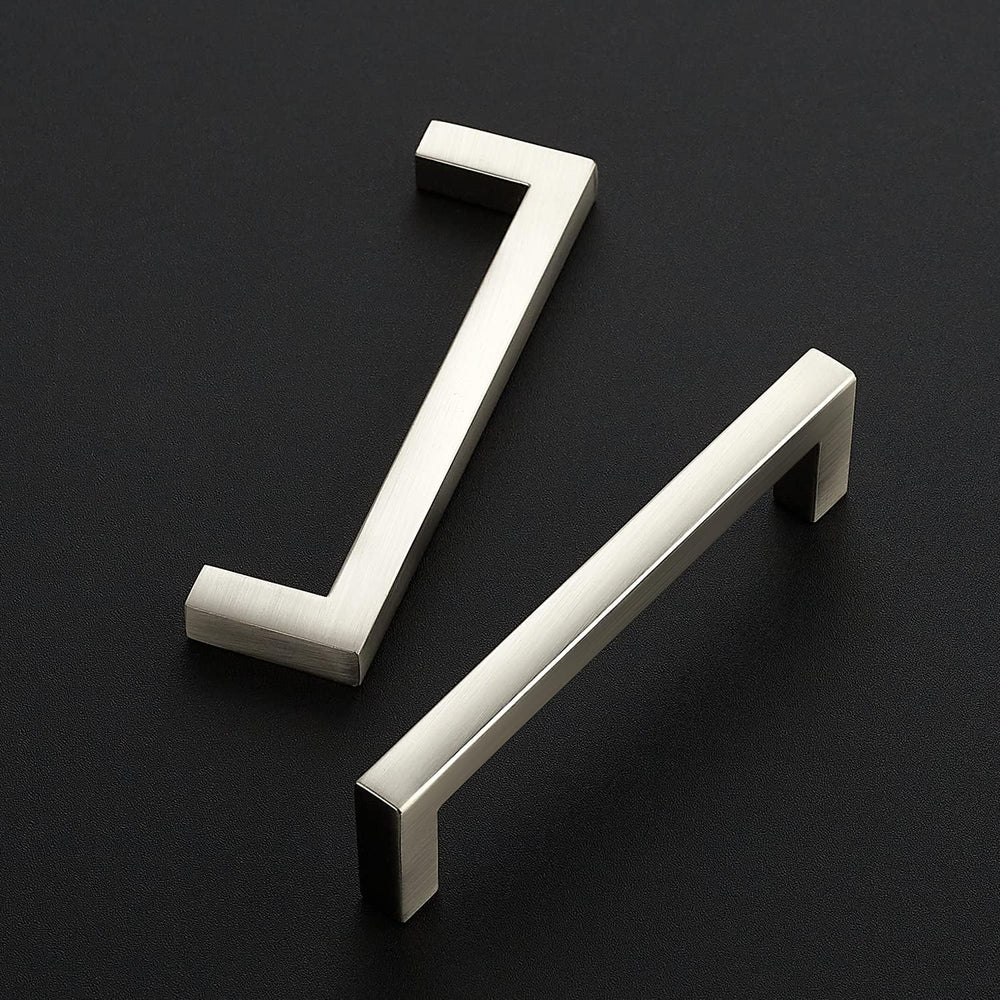 Ravinte Brushed Nickel Square Solid Cabinet Handles, 3-3/4 Inch, 30 Pack