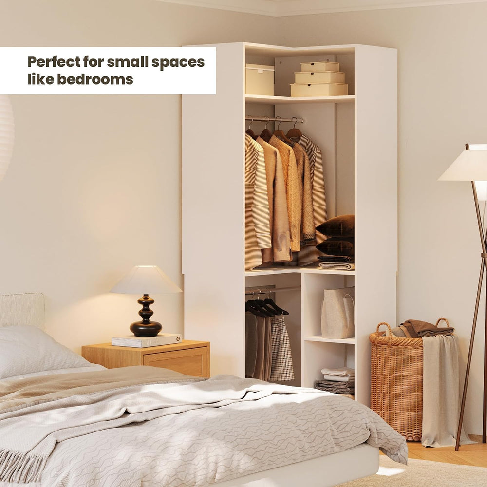 COSIEST Corner Closet System with Shelves, 33.5'' Corner closet organ...