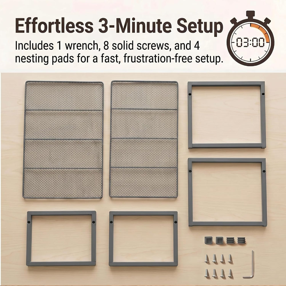 Stackable Kitchen Cabinet Organizer Shelves Pantry Rack Set of 2