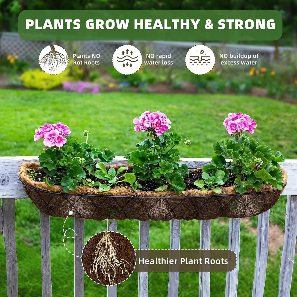 36 inch Coco Liners Trough 3 Pack for Window Boxes Planters, Coconut Husk for...