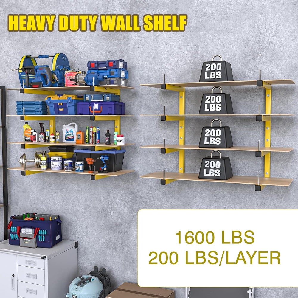 4-Pack Lumber Storage Rack, Wood Storage Racks Wall Mount, Heavy Duty Garage ...