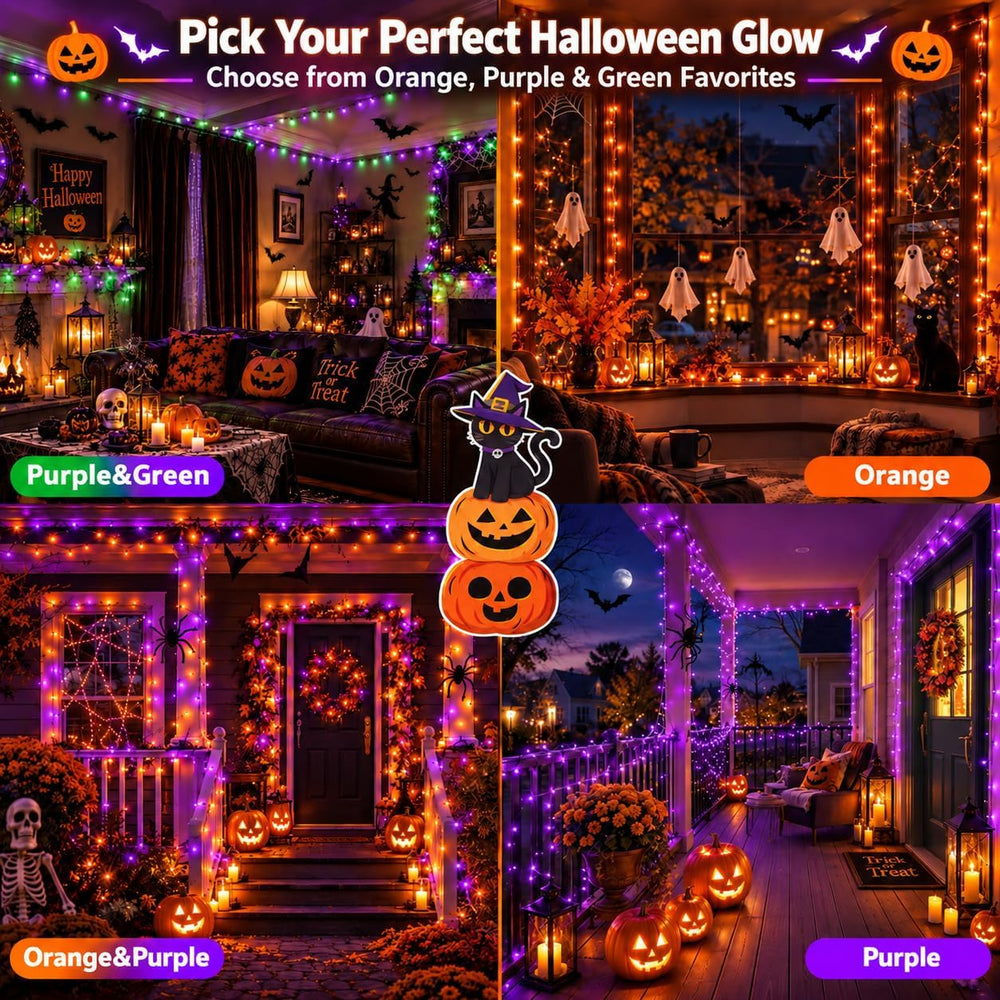 240LED 92FT Smart Color Changing Halloween String Lights RGB App & Remote