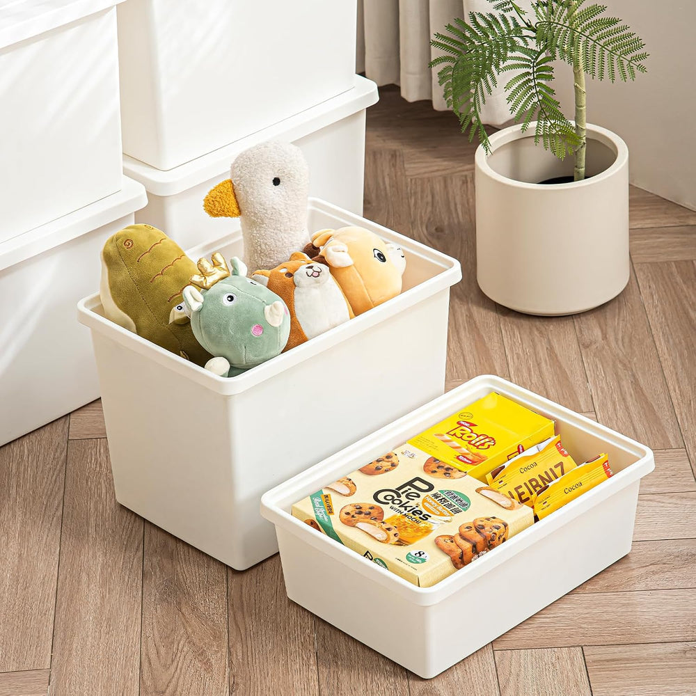 4-Pack 27 Quart Stackable Storage Bins with Lids ,With handle